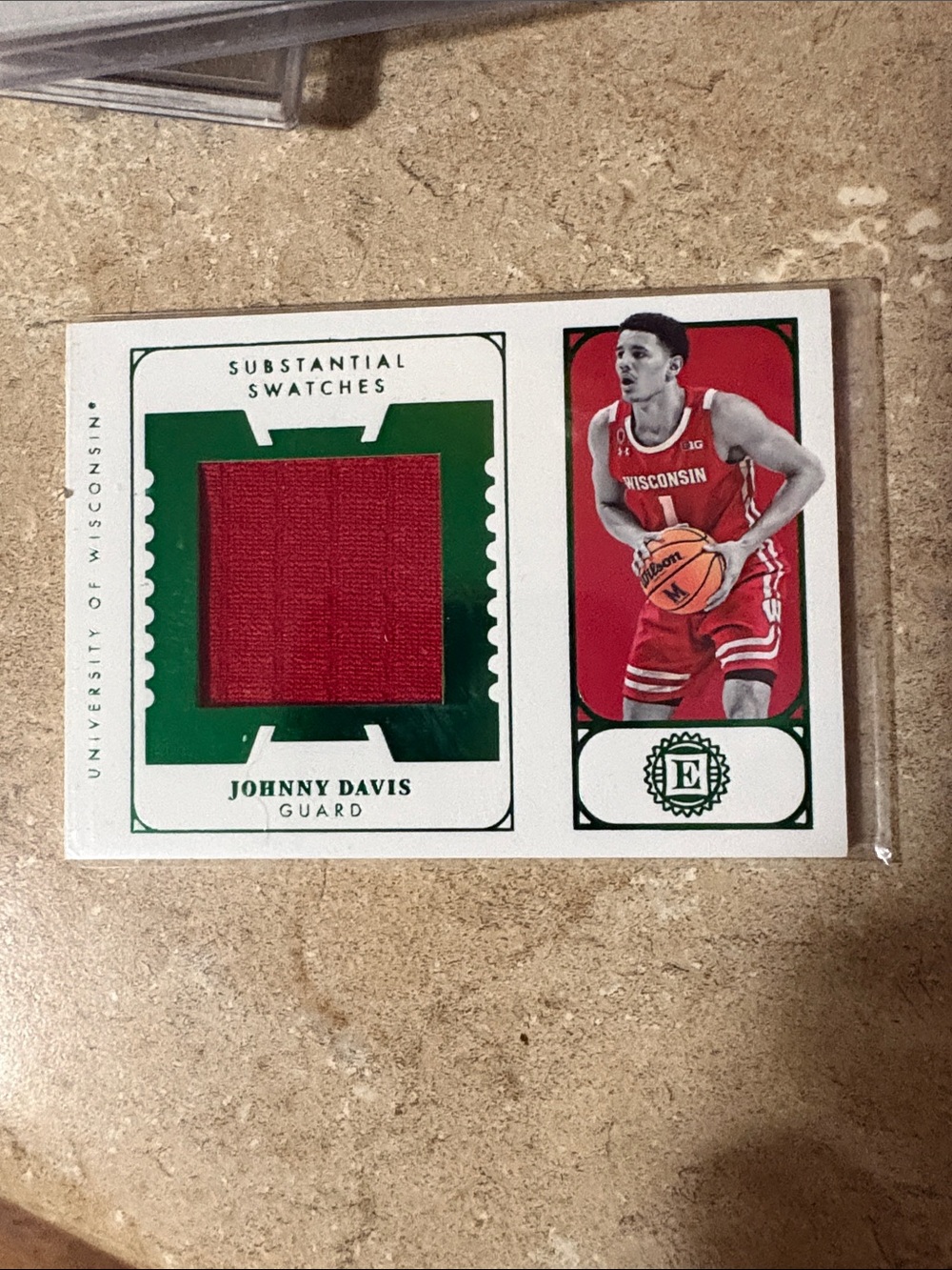 Johnny Davis Wisconsin Basketball Card PATCH